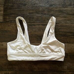 Vitamin A white ribbed bikini top